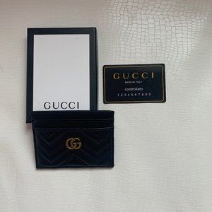 Gucci Monogram Cardholder Black Gold